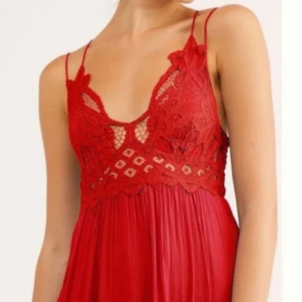 FP One Adella Maxi Slip Dress Red Size Large. - Picture 5 of 14